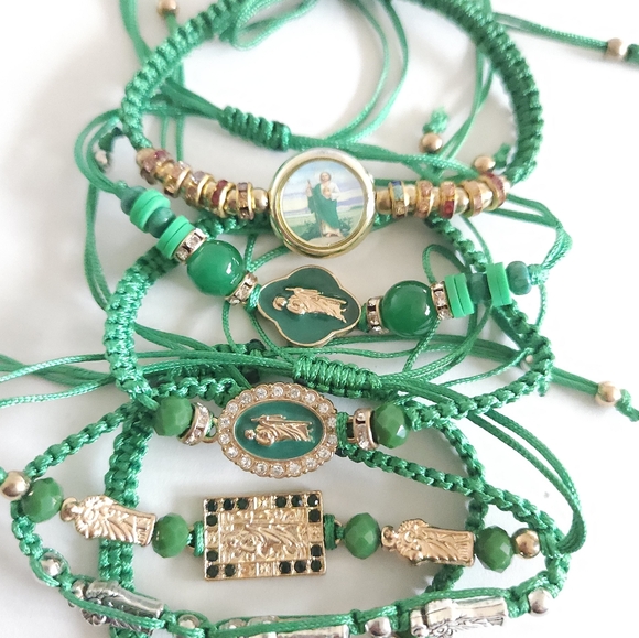 Thread Beaded Adjustable Bracelets religious Virgen de Guadalupe San Judas - Picture 9 of 16